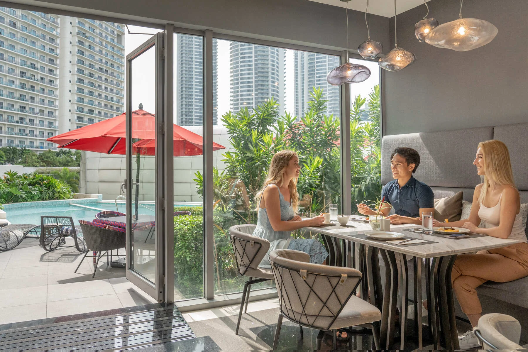 Novotel Suites Manila Lifestyle Mother and son Pool shot by Artem levy Photography at Vipixel Produsctions