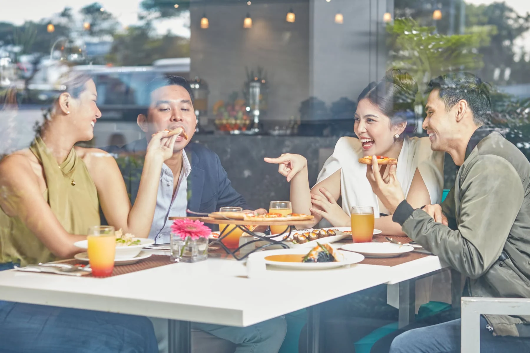 group of friends eating lifestyle photo by Artem levy