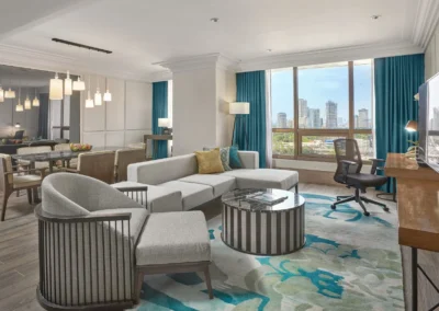 Livingspace of two bedroom suite in Holiday Inn Galleria by Artem Levy from Vipixel Productions